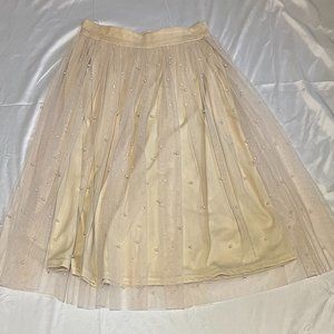 Nude Pearl and Tulle Skirt